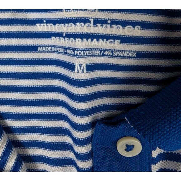 Vineyard Vines Performance Dress Women's Medium white blue stripe shirt style - Picture 10 of 16
